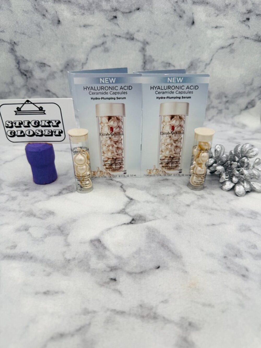Elizabeth Arden Skincare Set-Hyaluronic Acid Ceramide Serum,7Capsules-2pc-NEW